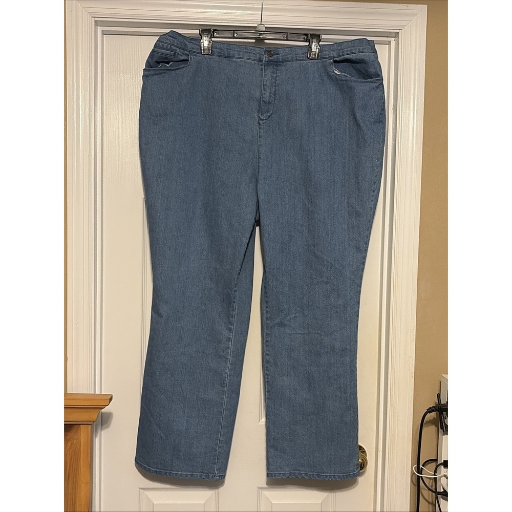 Denim & Co Womens Jeans Size 3X, Light Denim Wash, Elastic Waist Jeans, Pull On